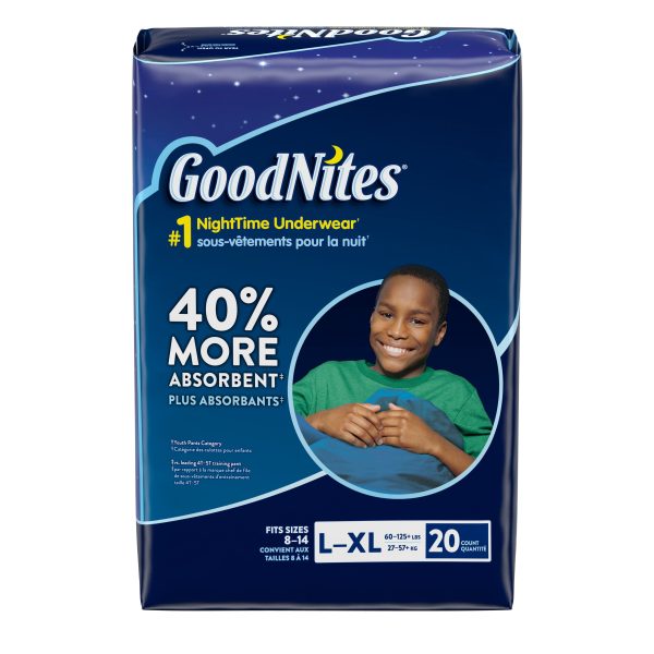 GoodNites Bedtime Bedwetting Underwear for Boys, L-XL, 20 Ct. (Packaging May Vary) - MANUFACTURER DISCONTINUED For Sale